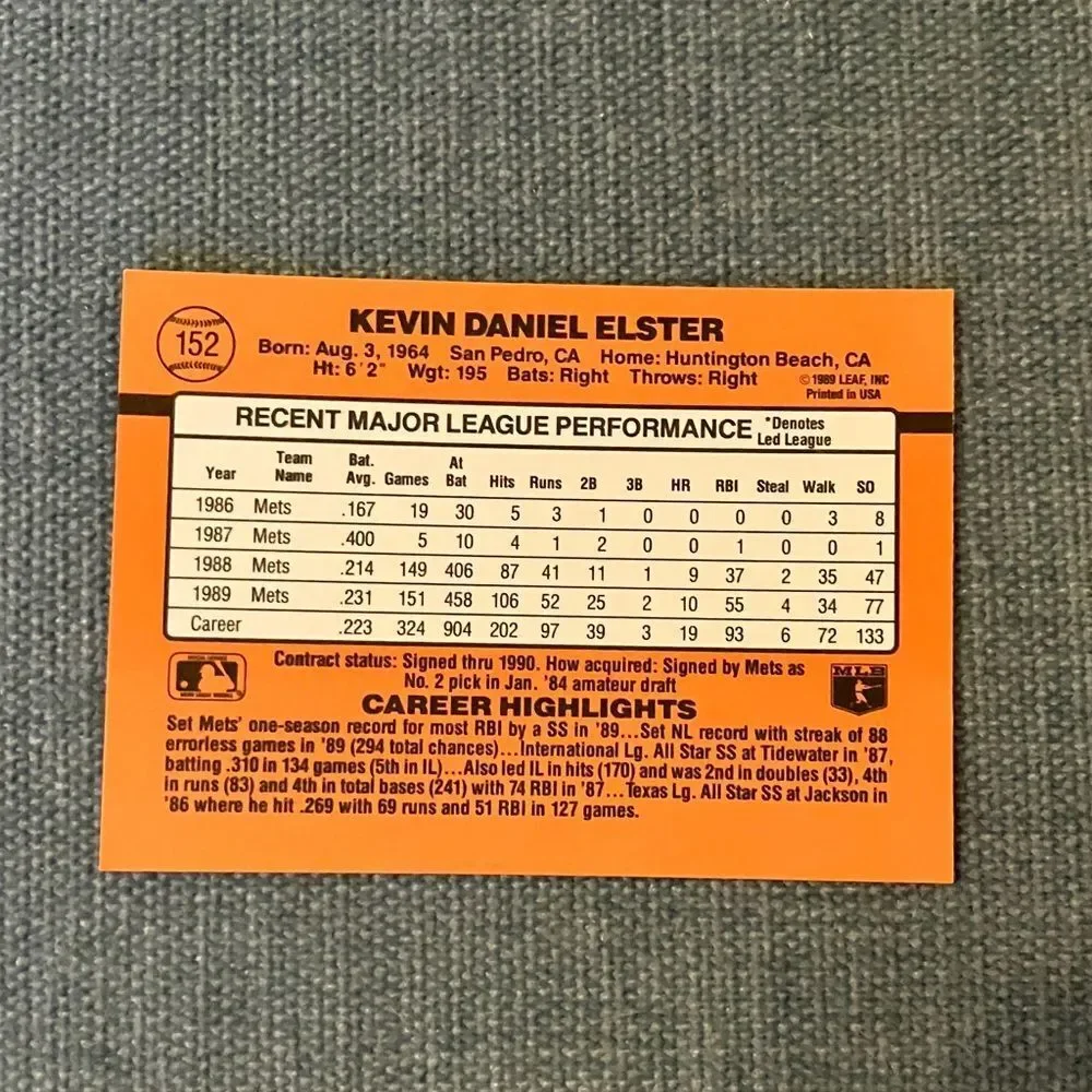 1990 Donruss New York Mets Baseball Card Trading Card